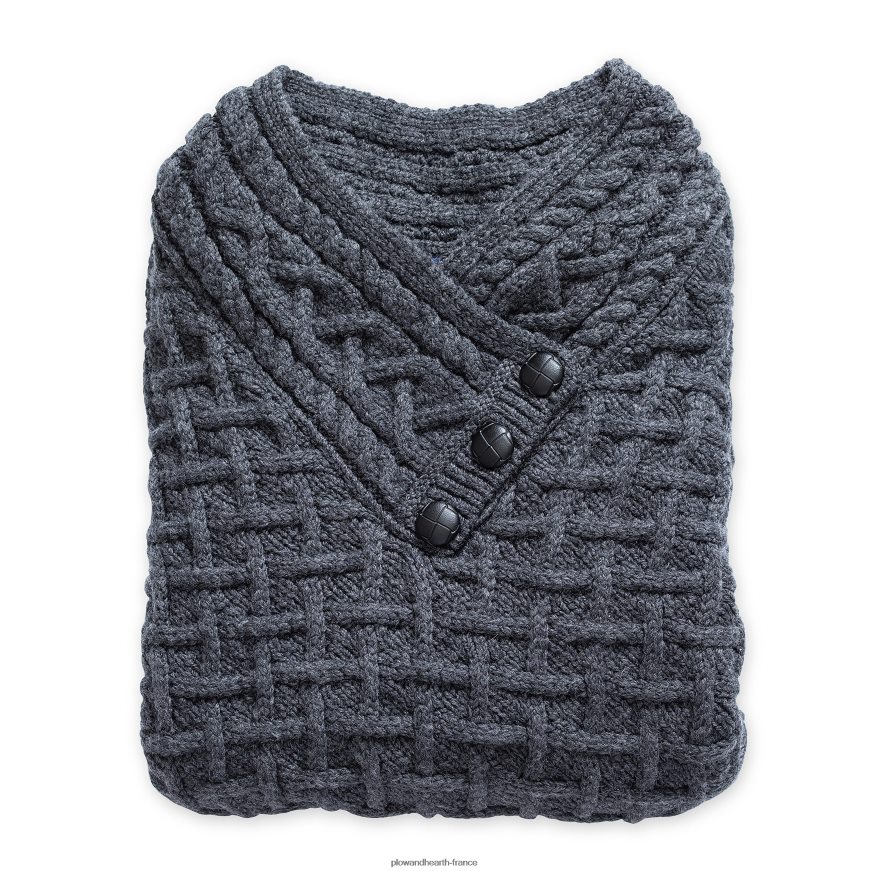 poncho en treillis super doux en laine mérinos irlandaise pour femme - encre chinée - s/m Plow & Hearth 8642F62987 saisonniers et cadeaux