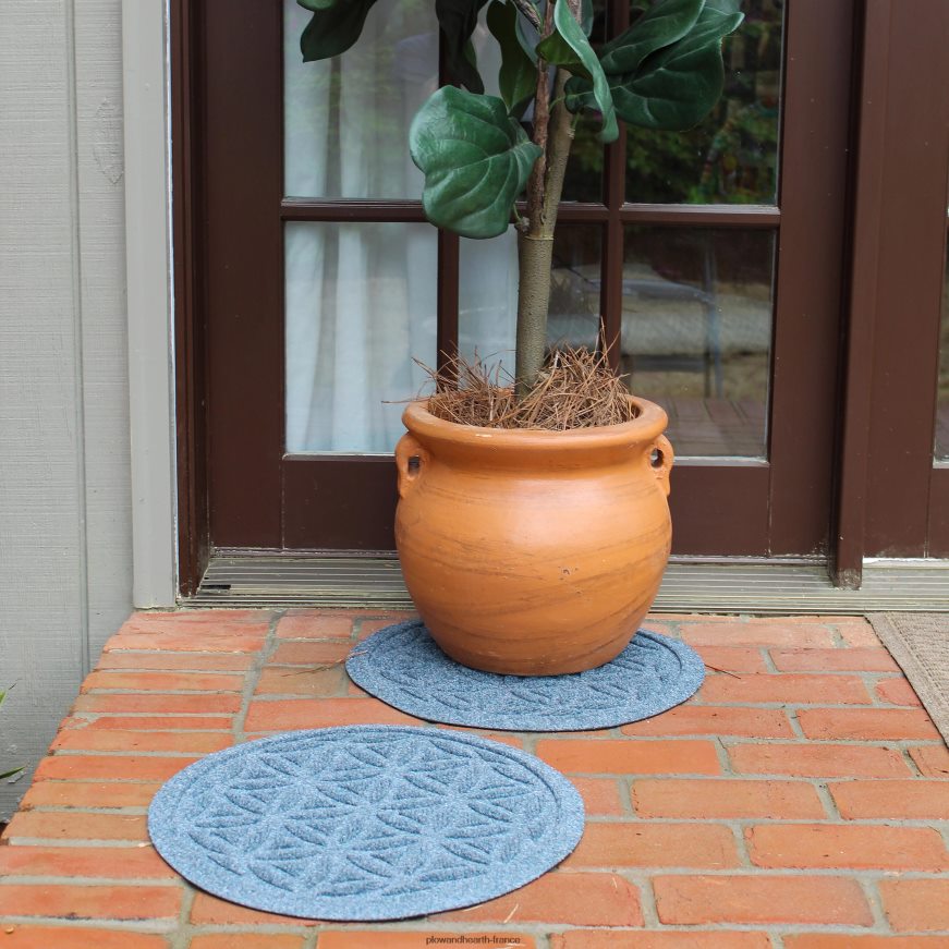 dessous de plat waterhog 17 fleurs de vie, lot de 2 - charbon de bois Plow & Hearth 8642F61970 tapis et nattes