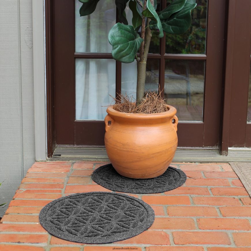 dessous de plat waterhog 17 fleurs de vie, lot de 2 - charbon de bois Plow & Hearth 8642F61970 tapis et nattes