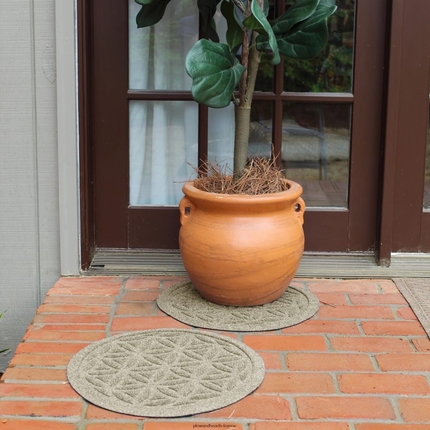 dessous de plat waterhog 17 fleurs de vie, lot de 2 - charbon de bois Plow & Hearth 8642F61970 tapis et nattes