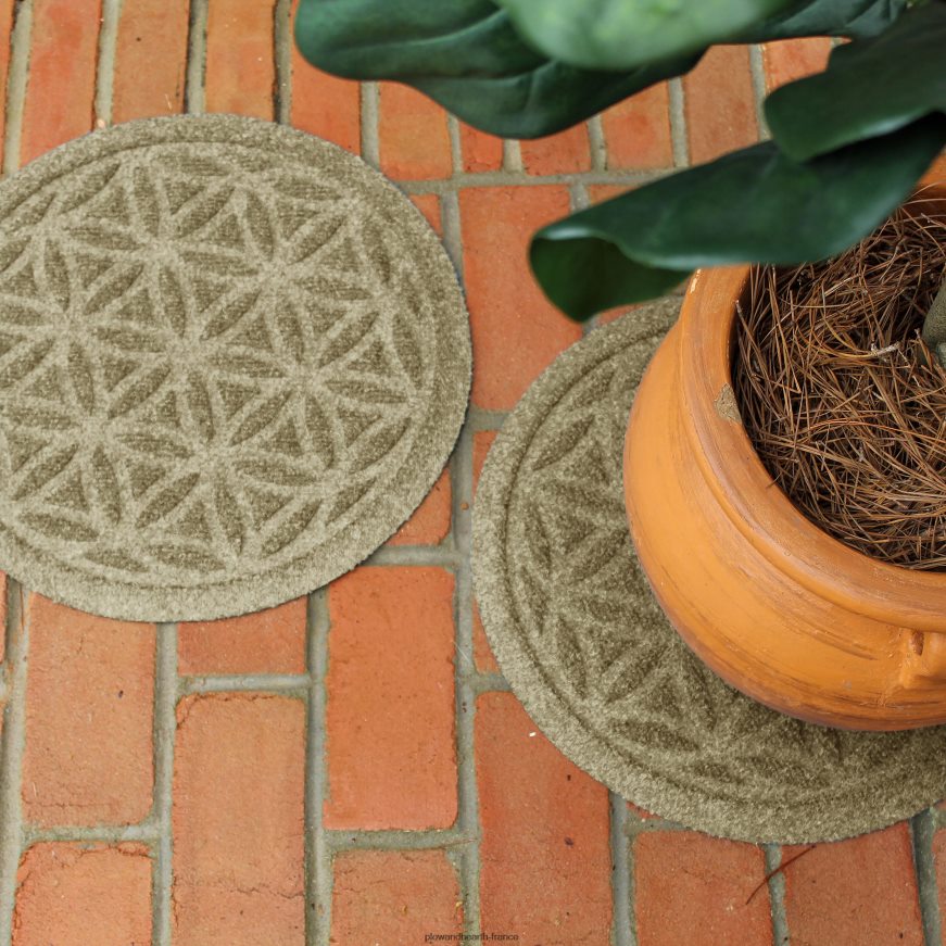 dessous de plat waterhog 17 fleurs de vie, lot de 2 - charbon de bois Plow & Hearth 8642F61970 tapis et nattes