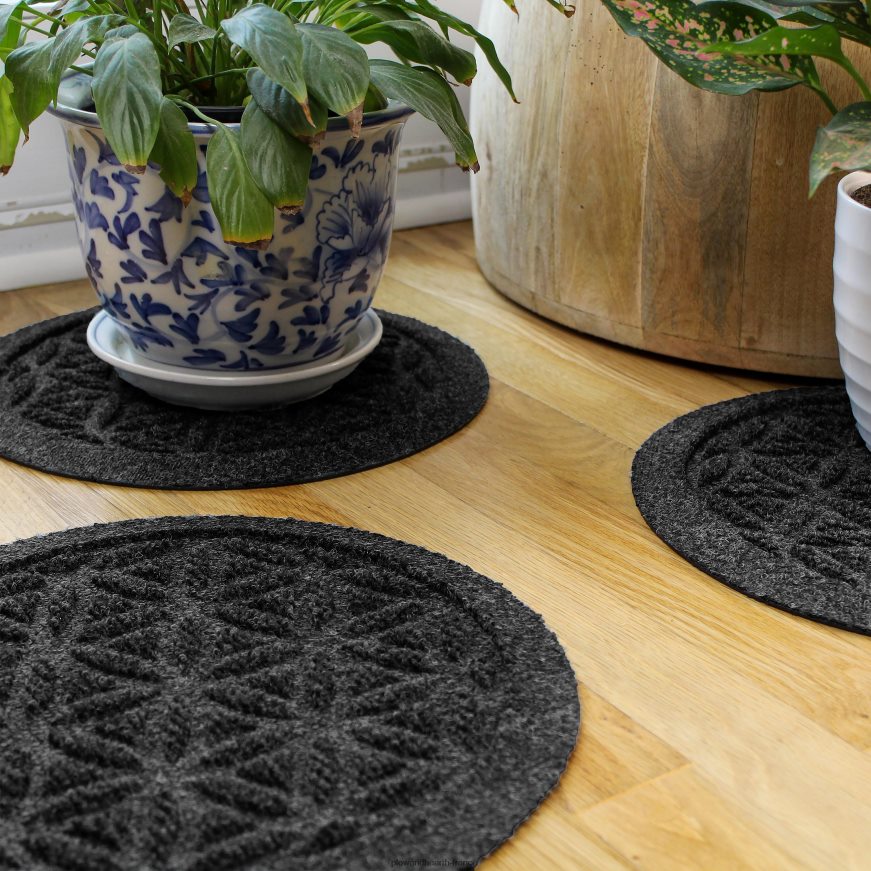 waterhog 12 dessous de plat fleur de vie, lot de 2 - charbon de bois Plow & Hearth 8642F61971 tapis et nattes