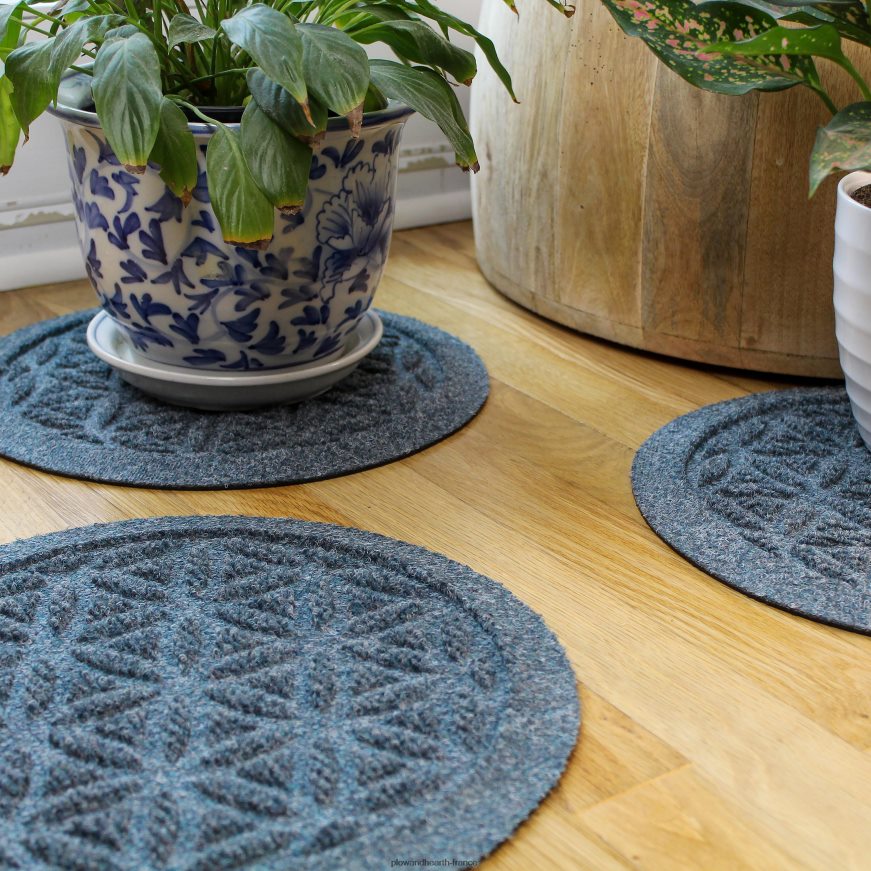 waterhog 12 dessous de plat fleur de vie, lot de 2 - charbon de bois Plow & Hearth 8642F61971 tapis et nattes