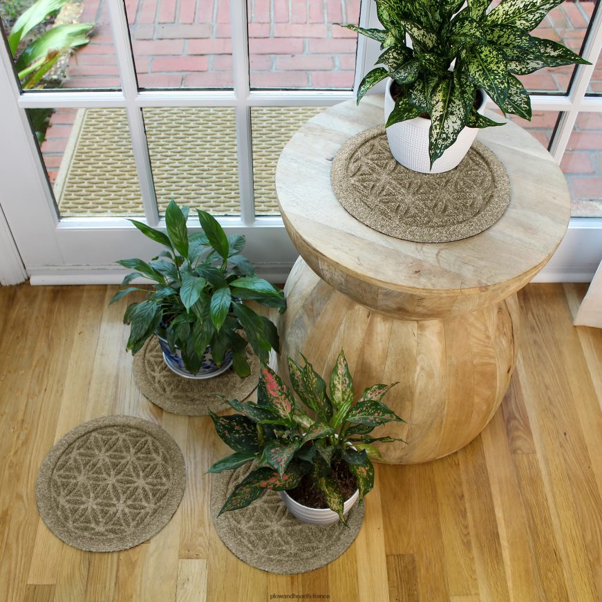 waterhog 12 dessous de plat fleur de vie, lot de 2 - charbon de bois Plow & Hearth 8642F61971 tapis et nattes