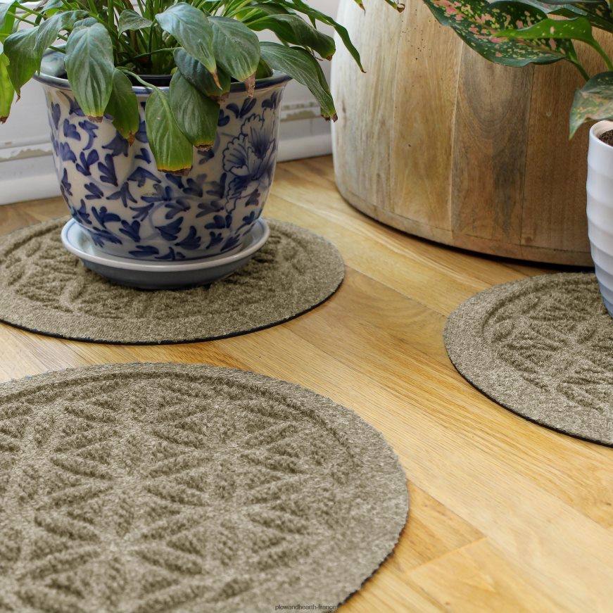 waterhog 12 dessous de plat fleur de vie, lot de 2 - charbon de bois Plow & Hearth 8642F61971 tapis et nattes