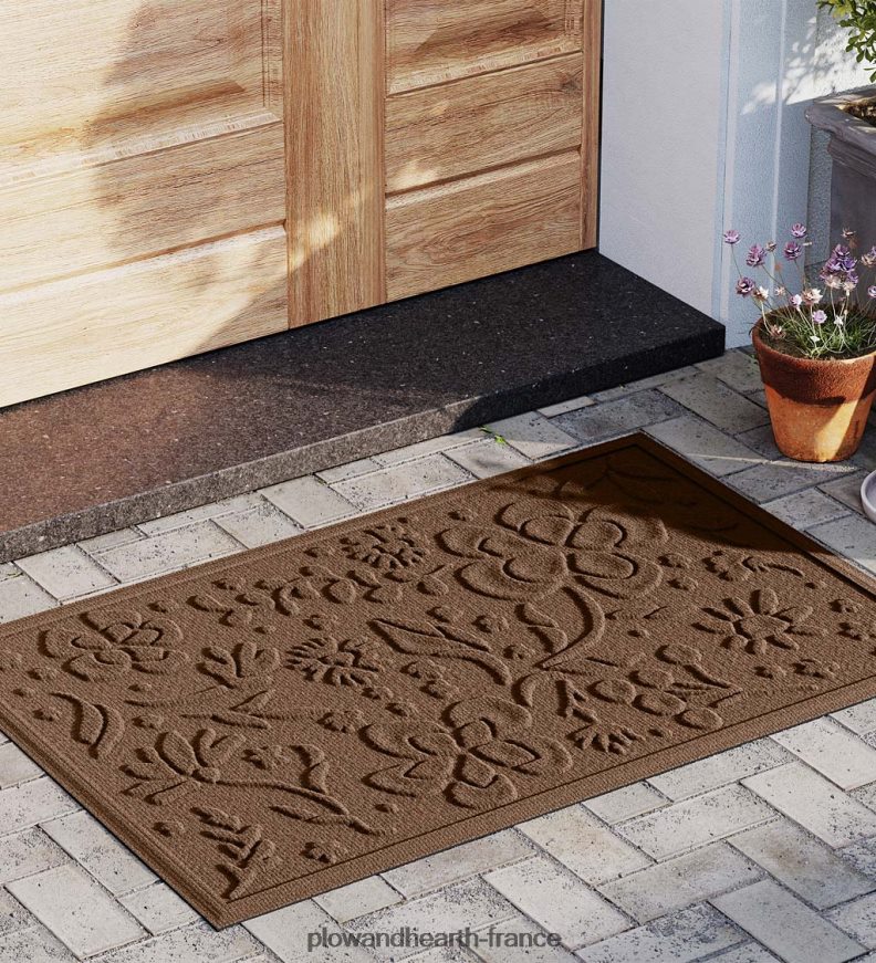 Paillasson floral intérieur/extérieur Waterhog, 2' x 3' - anthracite Plow & Hearth 8642F61319 tapis et nattes