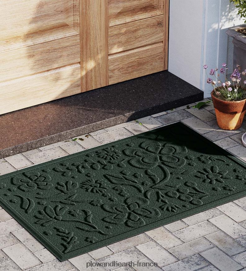 Paillasson floral intérieur/extérieur Waterhog, 2' x 3' - anthracite Plow & Hearth 8642F61319 tapis et nattes