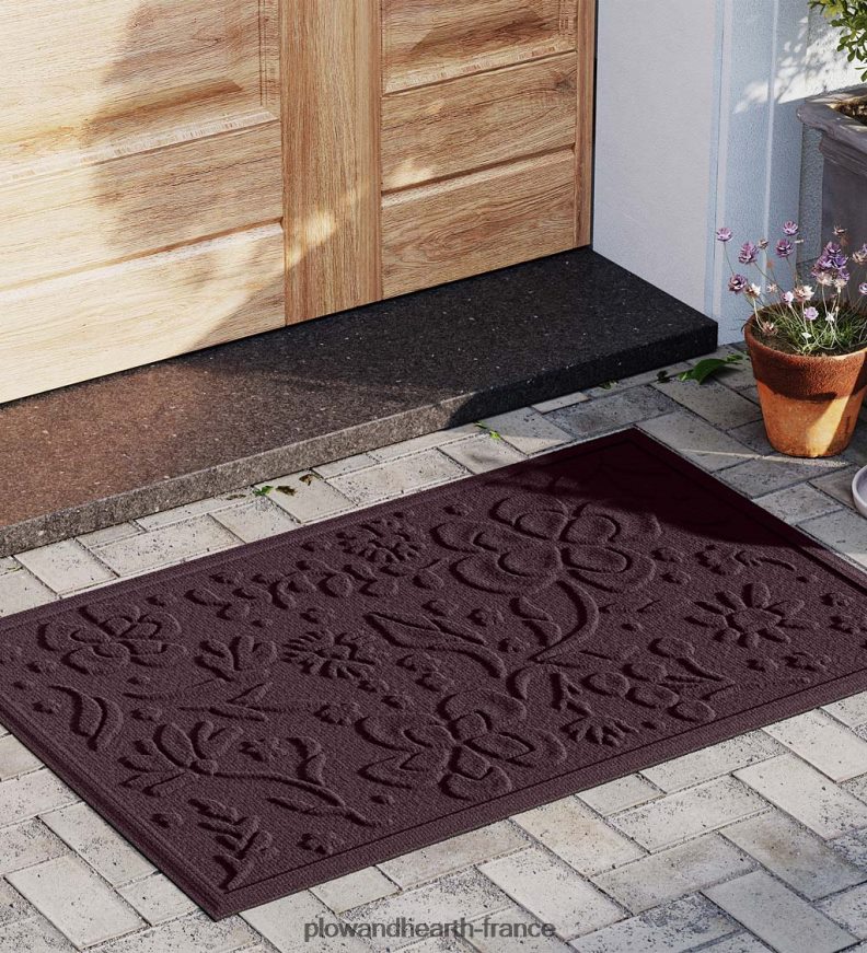 Paillasson floral intérieur/extérieur Waterhog, 2' x 3' - anthracite Plow & Hearth 8642F61319 tapis et nattes