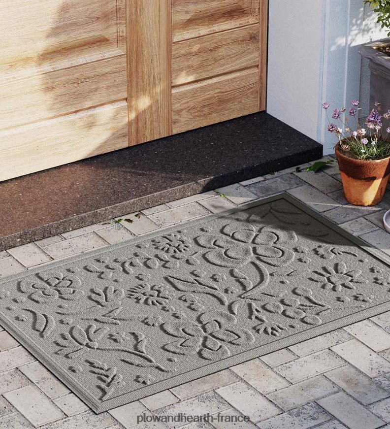 Paillasson floral intérieur/extérieur Waterhog, 2' x 3' - anthracite Plow & Hearth 8642F61319 tapis et nattes