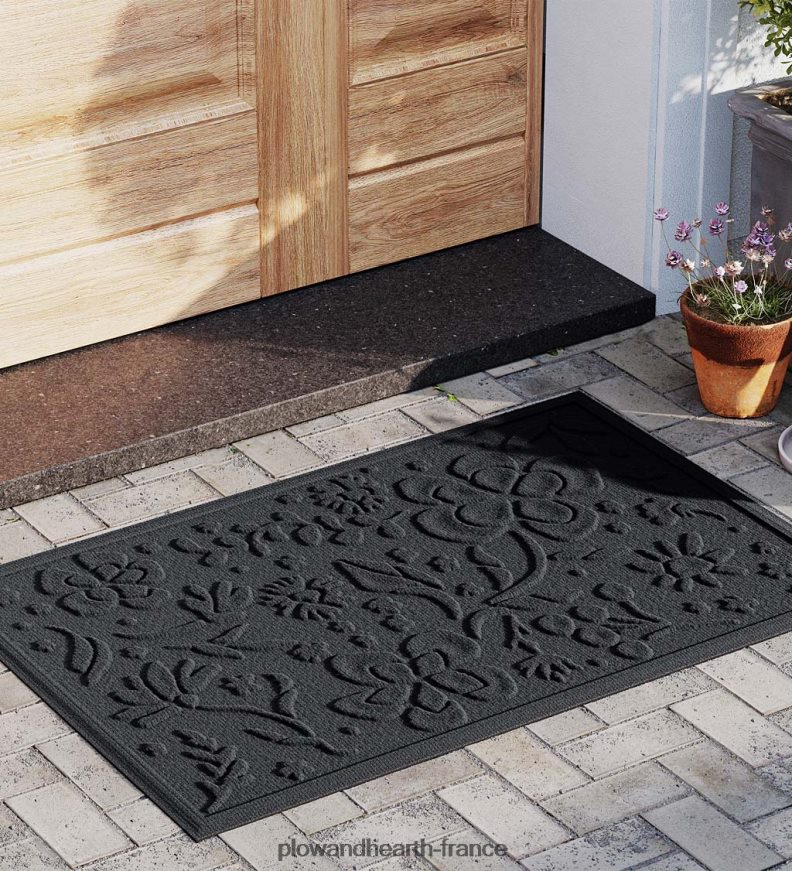 Paillasson floral intérieur/extérieur Waterhog, 2' x 3' - anthracite Plow & Hearth 8642F61319 tapis et nattes