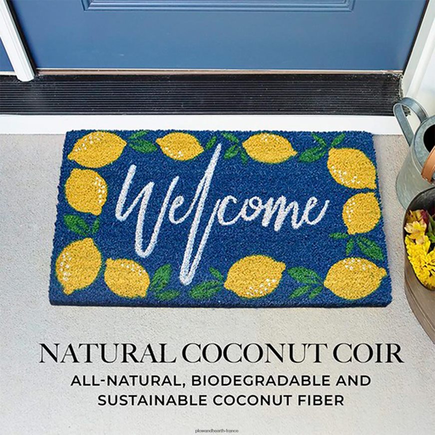 Tapis vinyl en coco Bienvenue citrons Plow & Hearth 8642F61952 tapis et nattes
