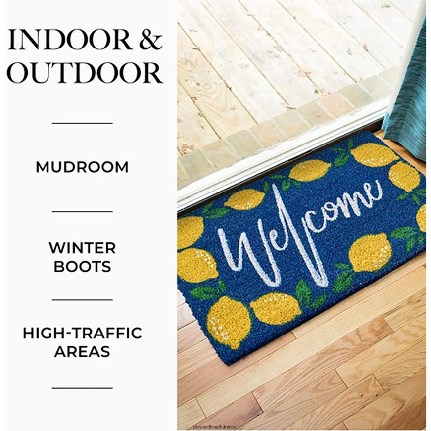 Tapis vinyl en coco Bienvenue citrons Plow & Hearth 8642F61952 tapis et nattes