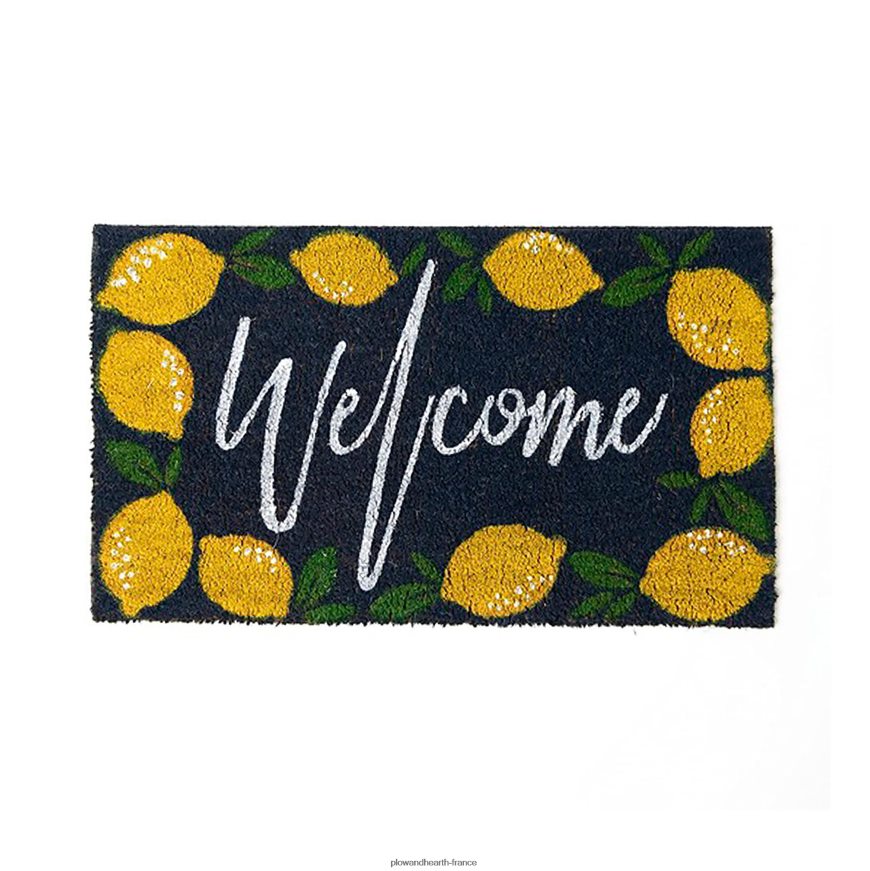 Tapis vinyl en coco Bienvenue citrons Plow & Hearth 8642F61952 tapis et nattes