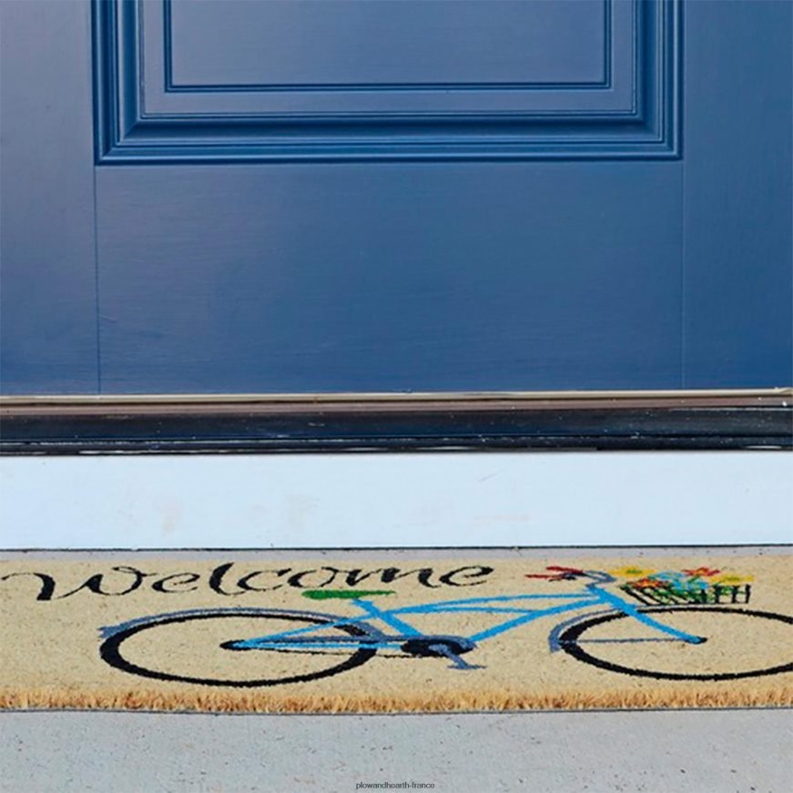 tapis coco bienvenue vélo avec fleurs Plow & Hearth 8642F61937 tapis et nattes
