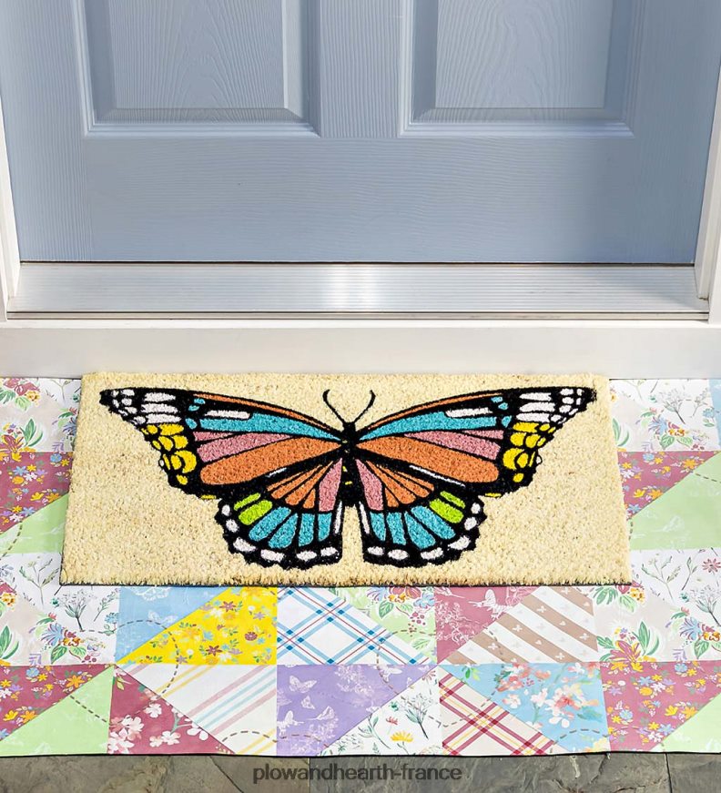 tapis de coco champs de papillons Plow & Hearth 8642F61969 tapis et nattes