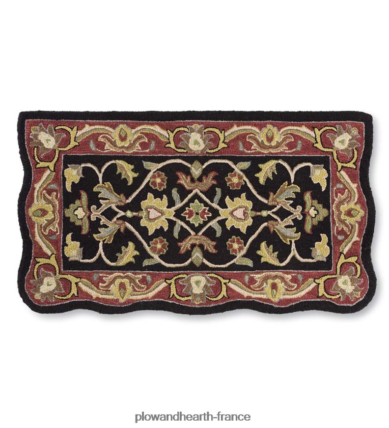 Tapis Mclean en laine festonnée résistant au feu tufté à la main - marron/or Plow & Hearth 8642F61895 tapis et nattes