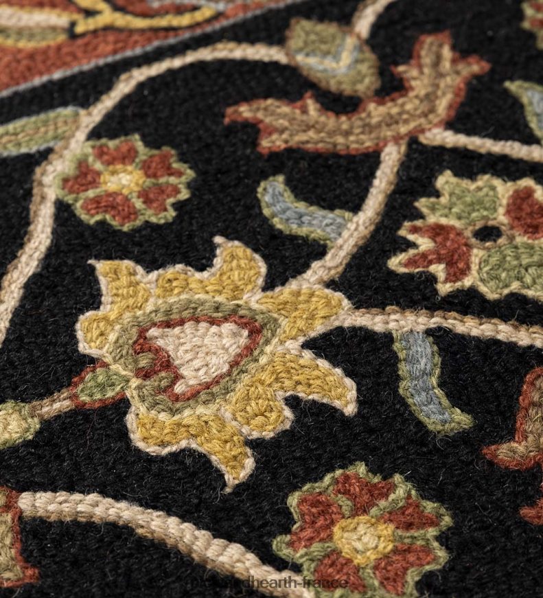 Tapis Mclean en laine festonnée résistant au feu tufté à la main - marron/or Plow & Hearth 8642F61895 tapis et nattes