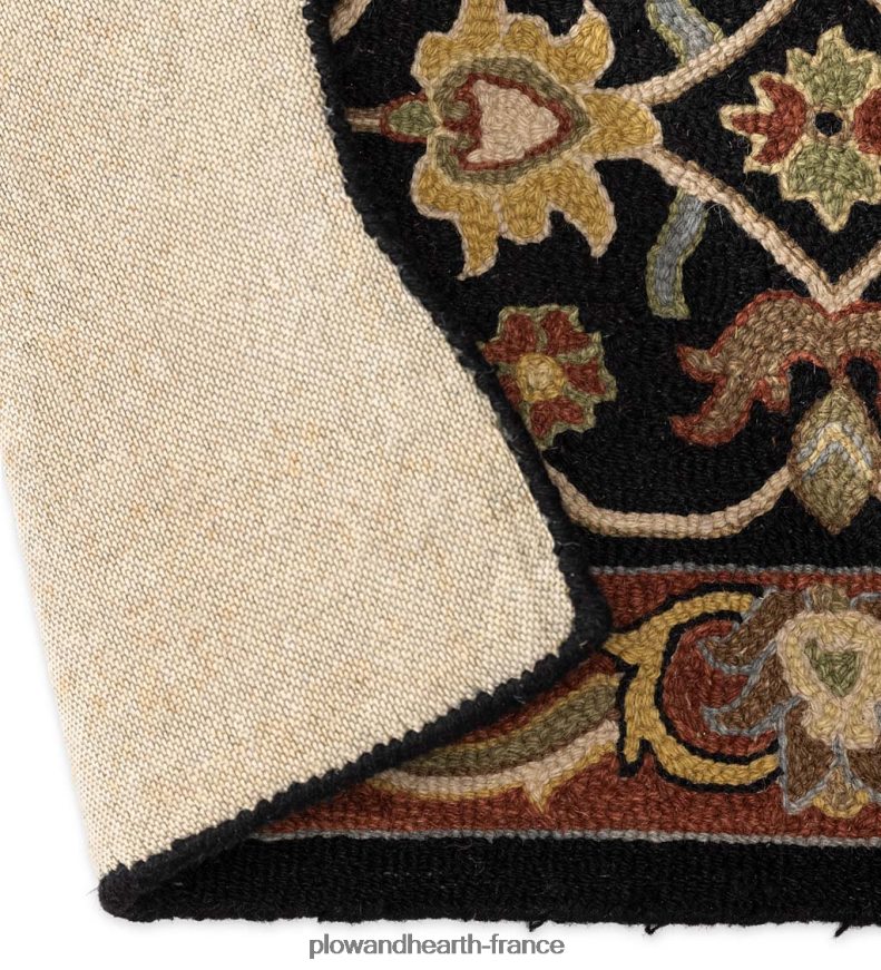 Tapis Mclean en laine festonnée résistant au feu tufté à la main - marron/or Plow & Hearth 8642F61895 tapis et nattes
