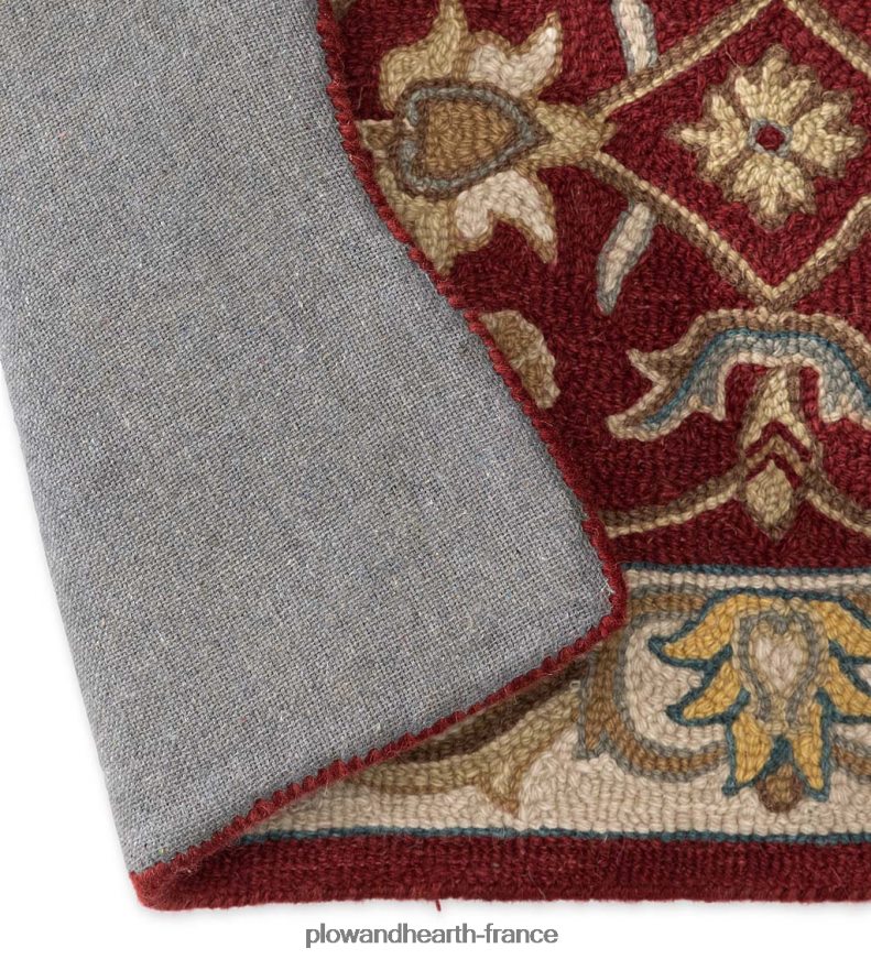 Tapis Mclean en laine festonnée résistant au feu tufté à la main - marron/or Plow & Hearth 8642F61895 tapis et nattes