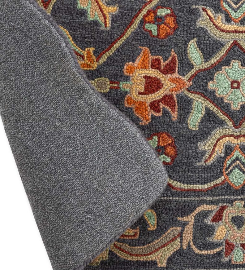 Tapis Mclean en laine festonnée résistant au feu tufté à la main - marron/or Plow & Hearth 8642F61895 tapis et nattes