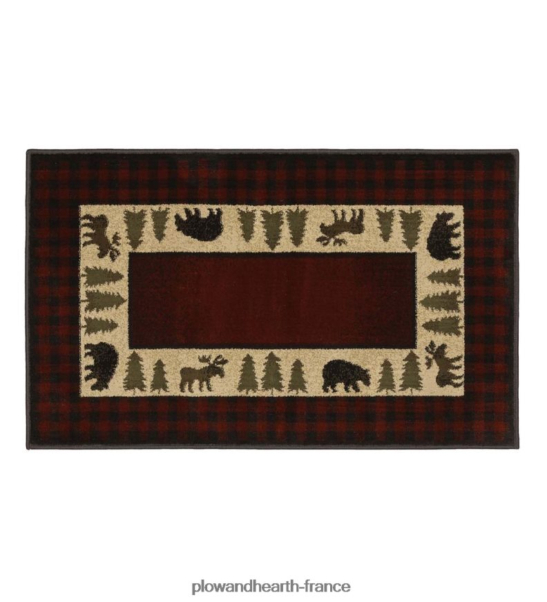 Tapis Vista ours et élan, 30 x 50 - rouge Plow & Hearth 8642F61898 tapis et nattes