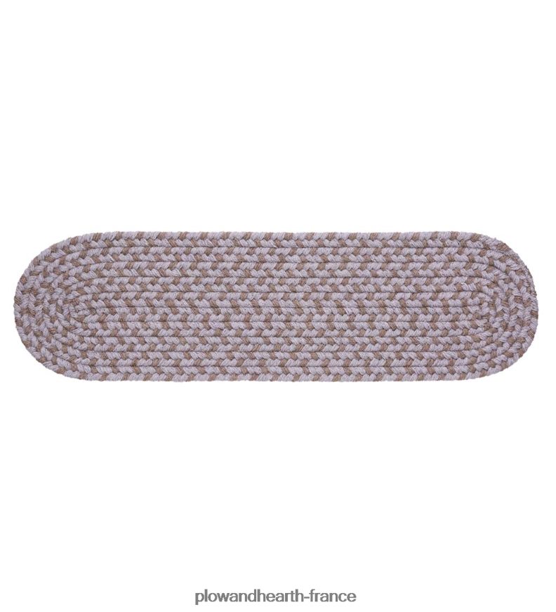 Marche d'escalier en laine tressée aux États-Unis, 8 x 28 - givre Plow & Hearth 8642F61916 tapis et nattes