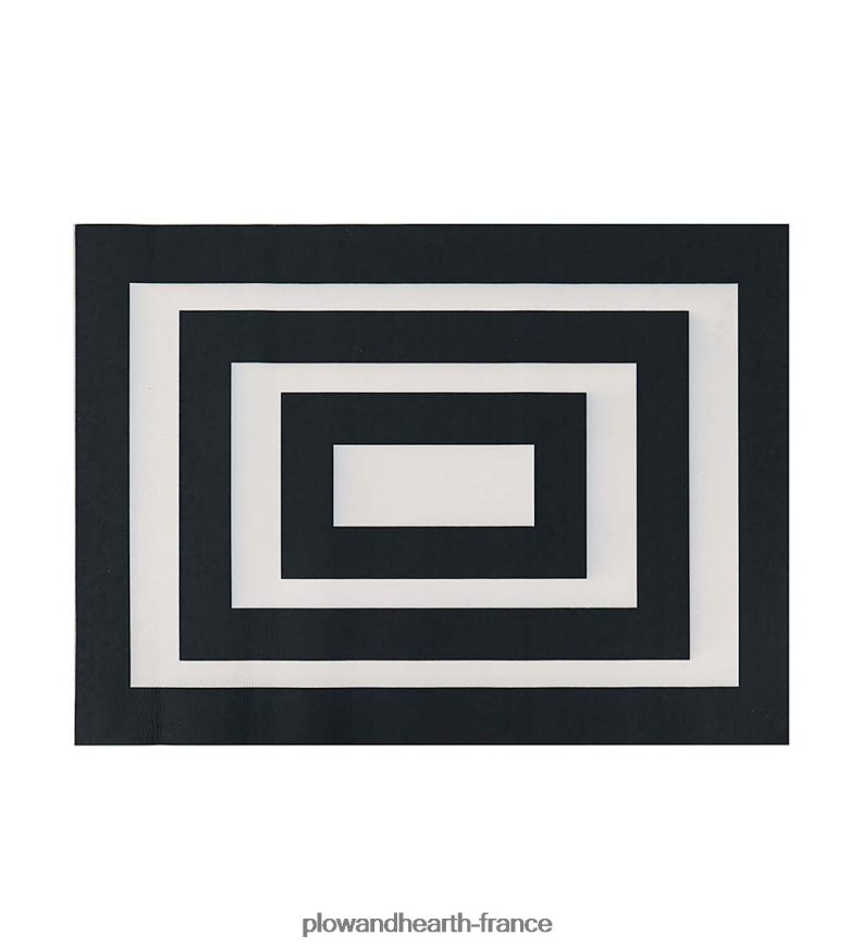 Tapis de superposition de cadre noir et blanc Plow & Hearth 8642F61930 tapis et nattes