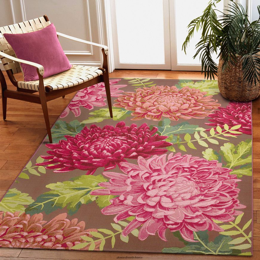 Tapis intérieur/extérieur en polypropylène chrysanthème Plow & Hearth 8642F6714 tapis et nattes