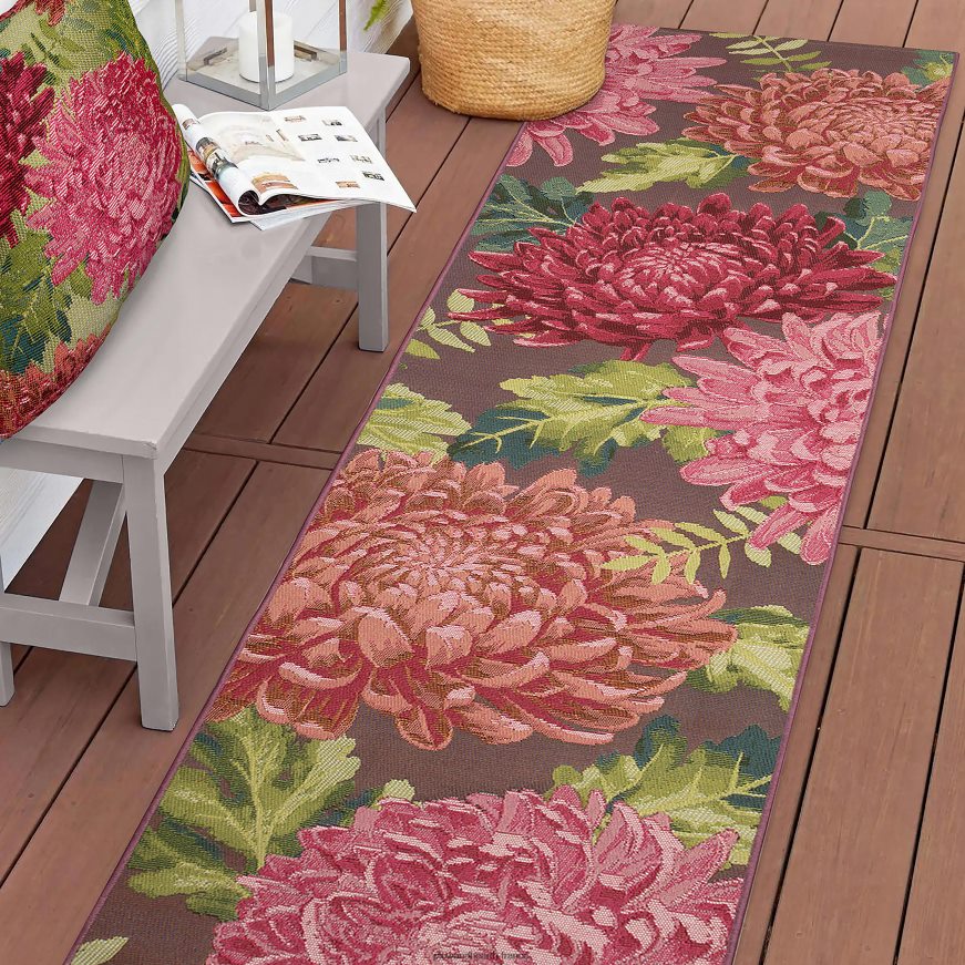 Tapis intérieur/extérieur en polypropylène chrysanthème Plow & Hearth 8642F6714 tapis et nattes