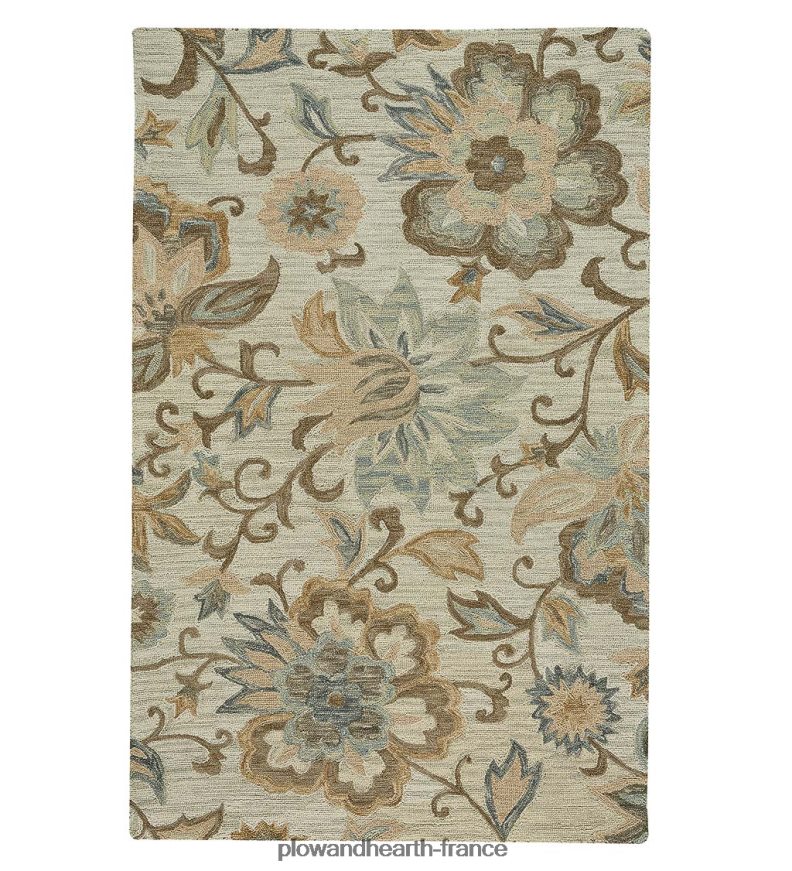 tapis floral en laine parkside, 8' x 10' - naturel Plow & Hearth 8642F62320 tapis et nattes