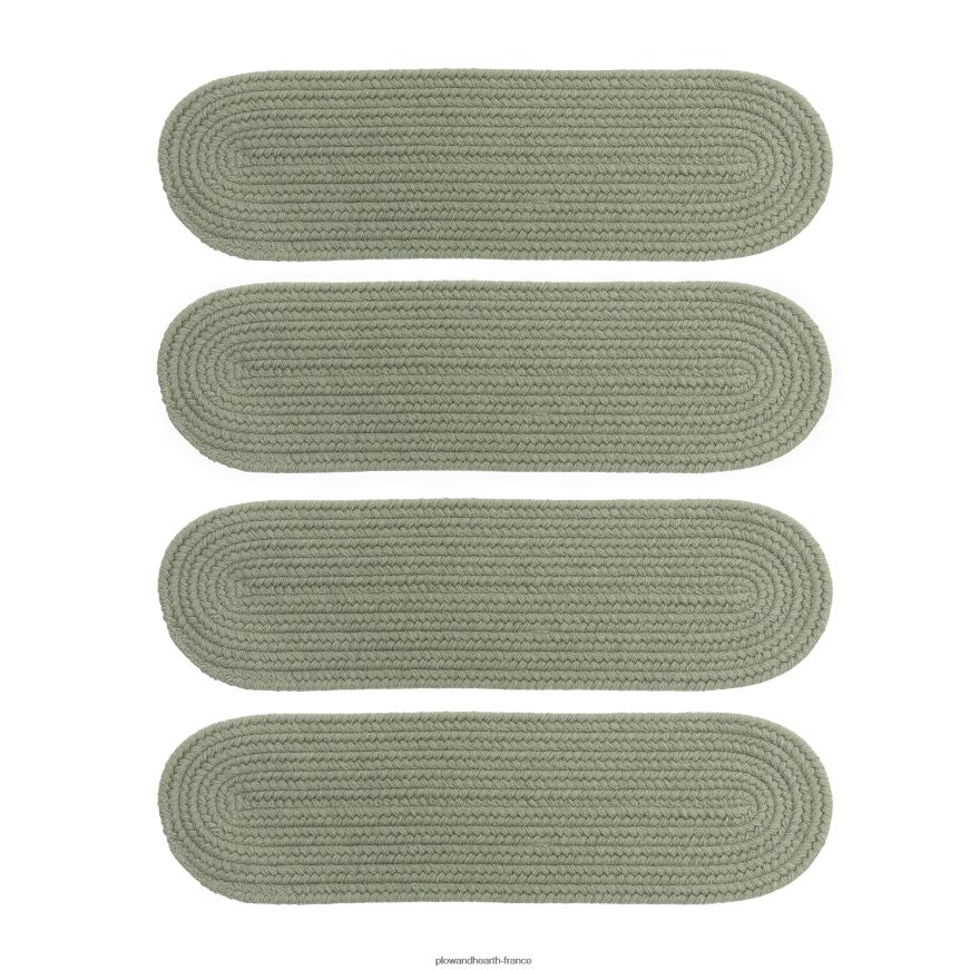 Marches d'escalier tressées ovales en laine de crête bleue, lot de 4 - noyer Plow & Hearth 8642F61907 tapis et nattes