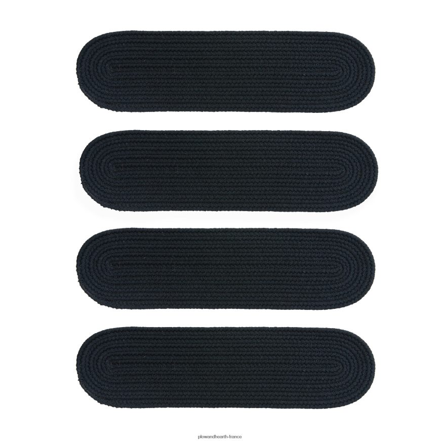 Marches d'escalier tressées ovales en laine de crête bleue, lot de 4 - noyer Plow & Hearth 8642F61907 tapis et nattes