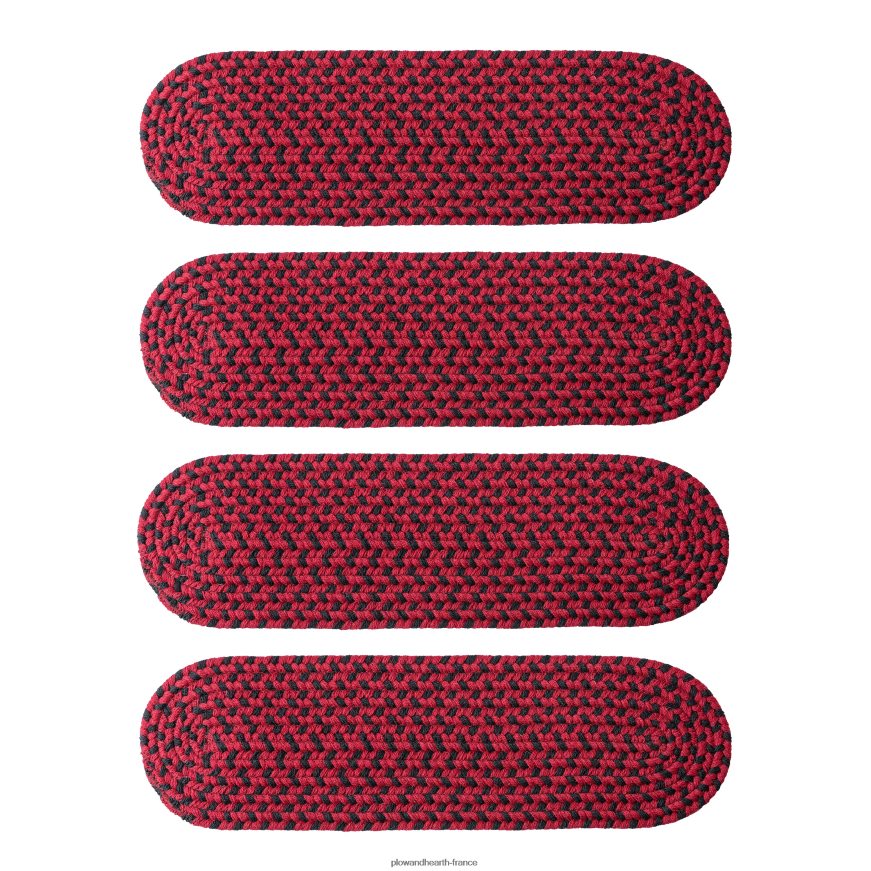 marche d'escalier de Virginie tressée en laine fabriquée aux États-Unis, ensemble de 4 - givre Plow & Hearth 8642F61914 tapis et nattes