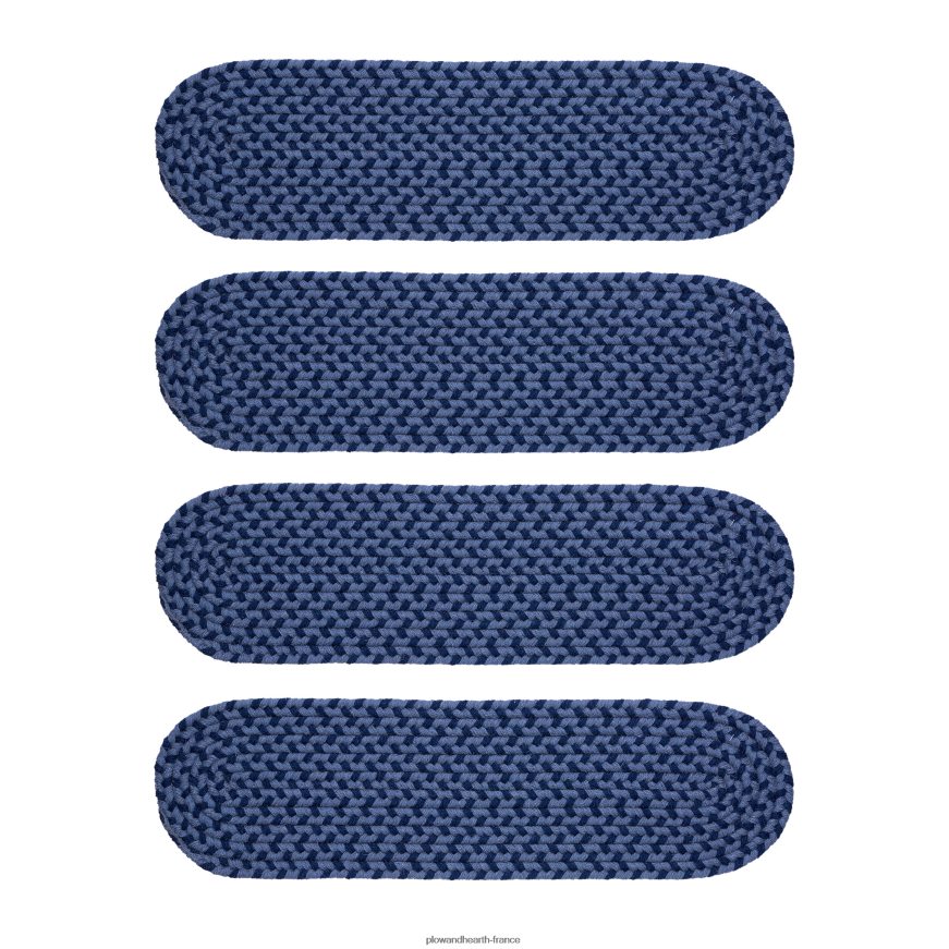 marche d'escalier de Virginie tressée en laine fabriquée aux États-Unis, ensemble de 4 - givre Plow & Hearth 8642F61914 tapis et nattes