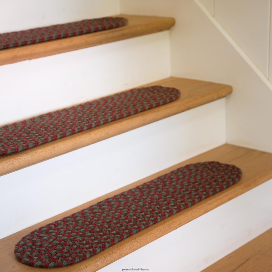 marche d'escalier de Virginie tressée en laine fabriquée aux États-Unis, ensemble de 4 - givre Plow & Hearth 8642F61914 tapis et nattes