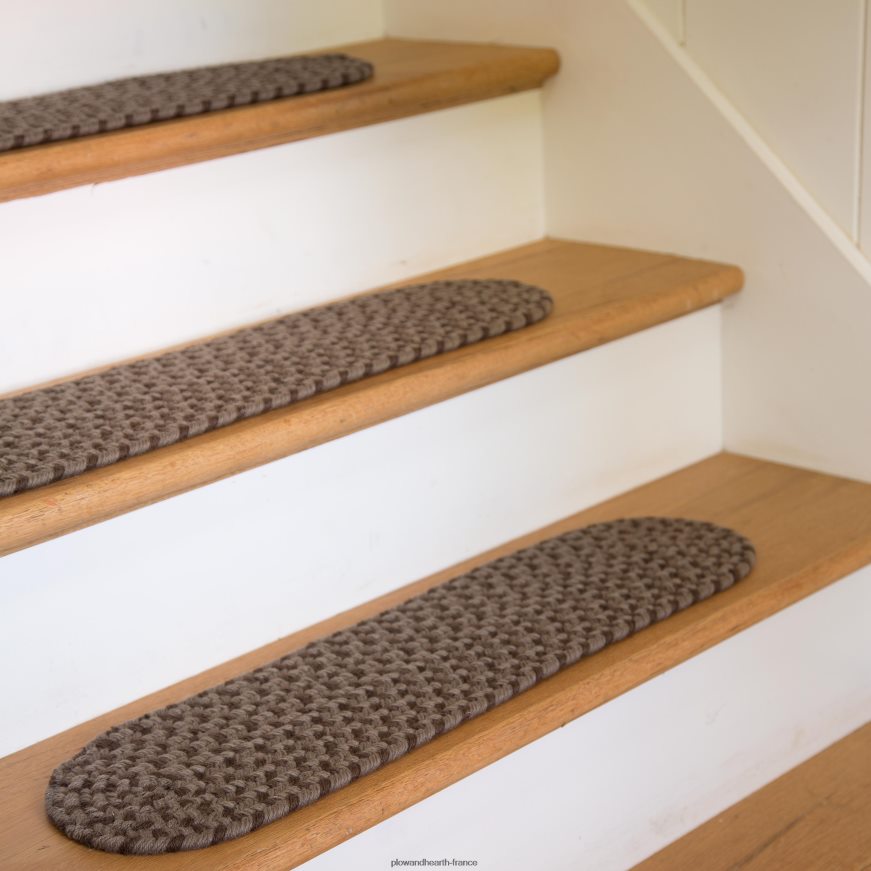 marche d'escalier de Virginie tressée en laine fabriquée aux États-Unis, ensemble de 4 - givre Plow & Hearth 8642F61914 tapis et nattes