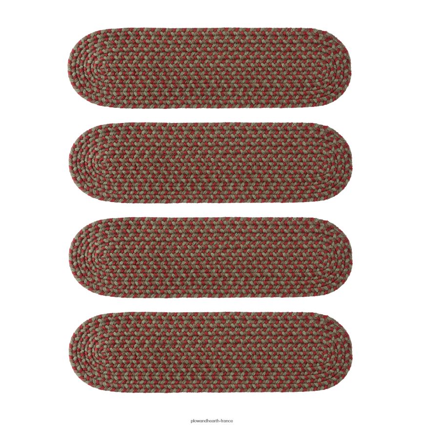 marche d'escalier de Virginie tressée en laine fabriquée aux États-Unis, ensemble de 4 - givre Plow & Hearth 8642F61914 tapis et nattes