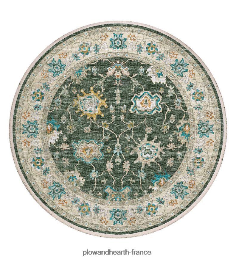 Tapis rond bordure marietta Plow & Hearth 8642F61793 tapis et nattes